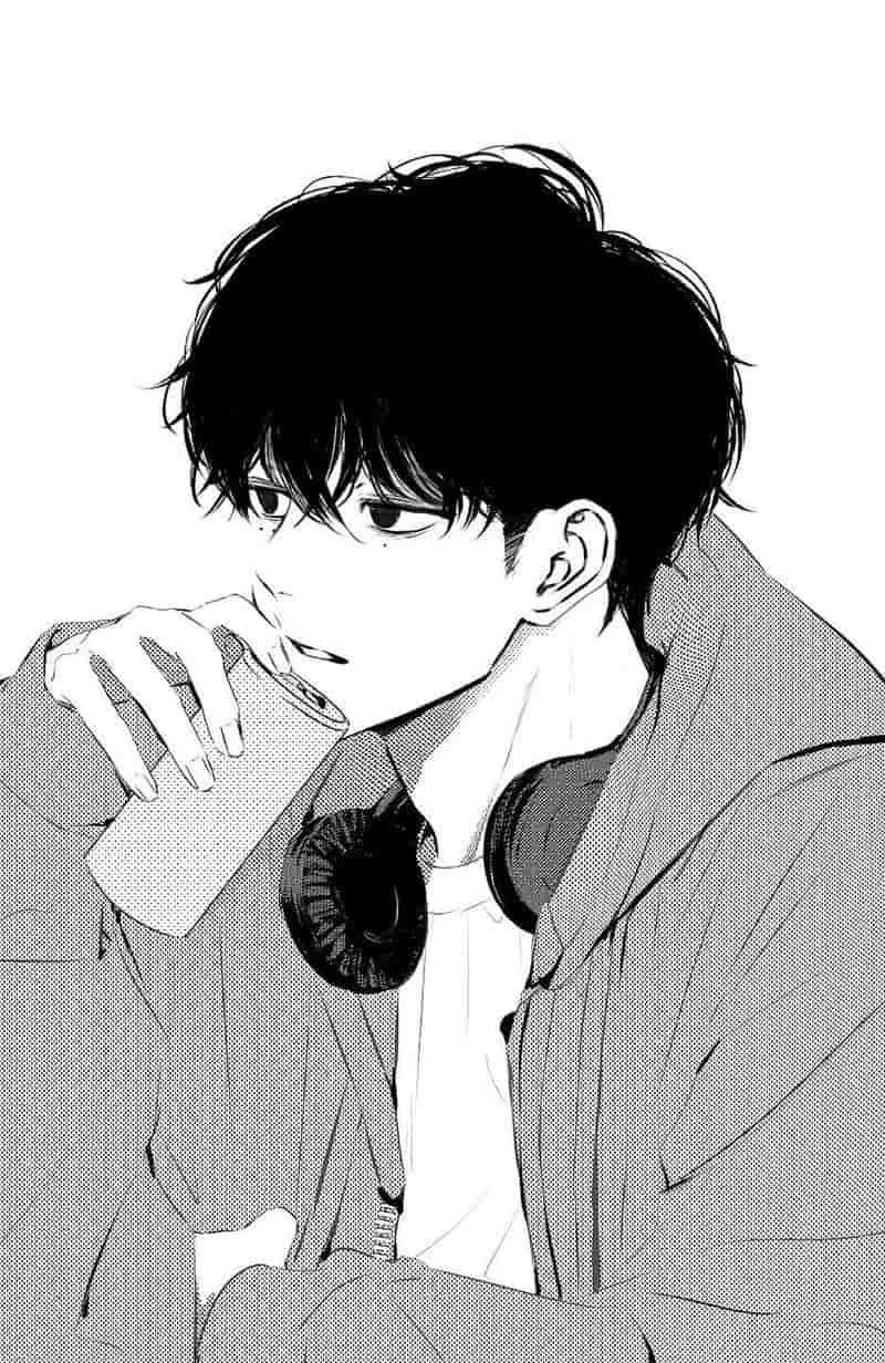 hình nền anime nam trắng đen