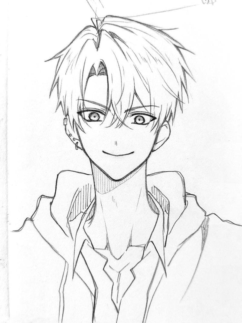 tranh vẽ anime nam dẹp ảnh