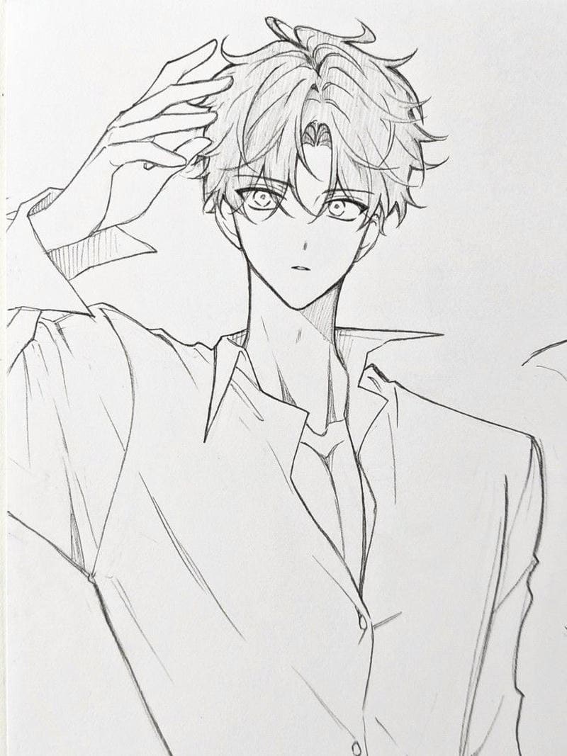 tranh vẽ anime nam ngầu đẹp