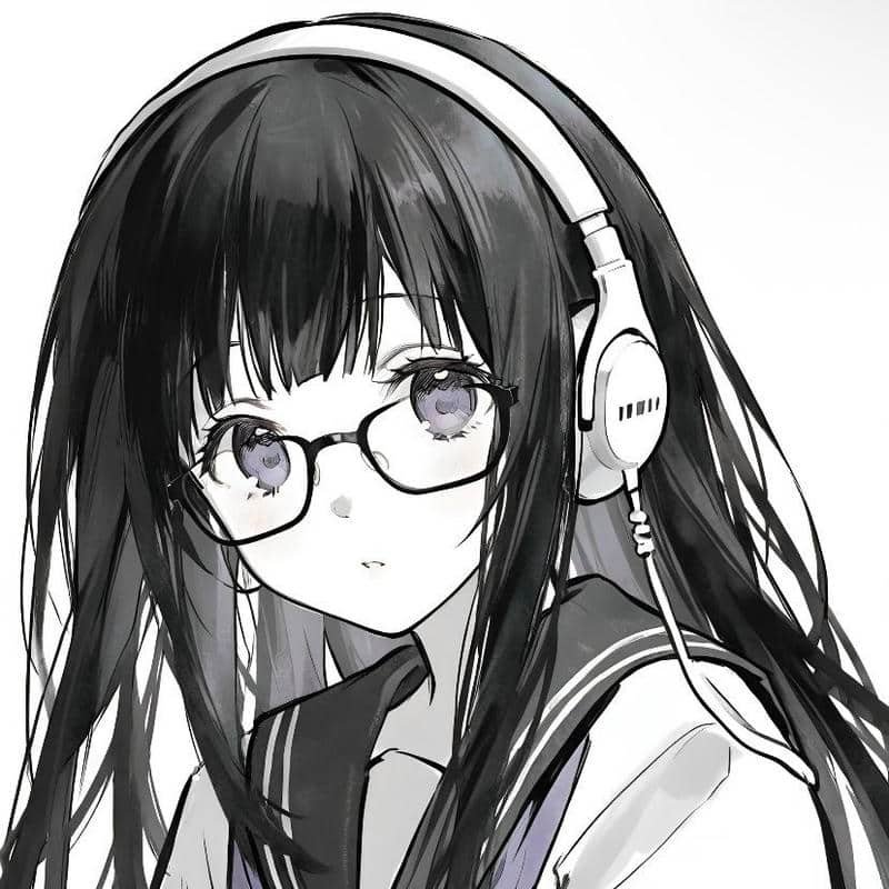 vẽ anime đeo kính