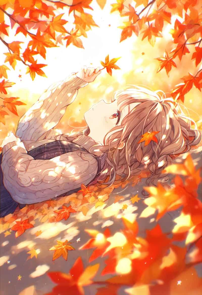 ảnh anime chill mùa thu