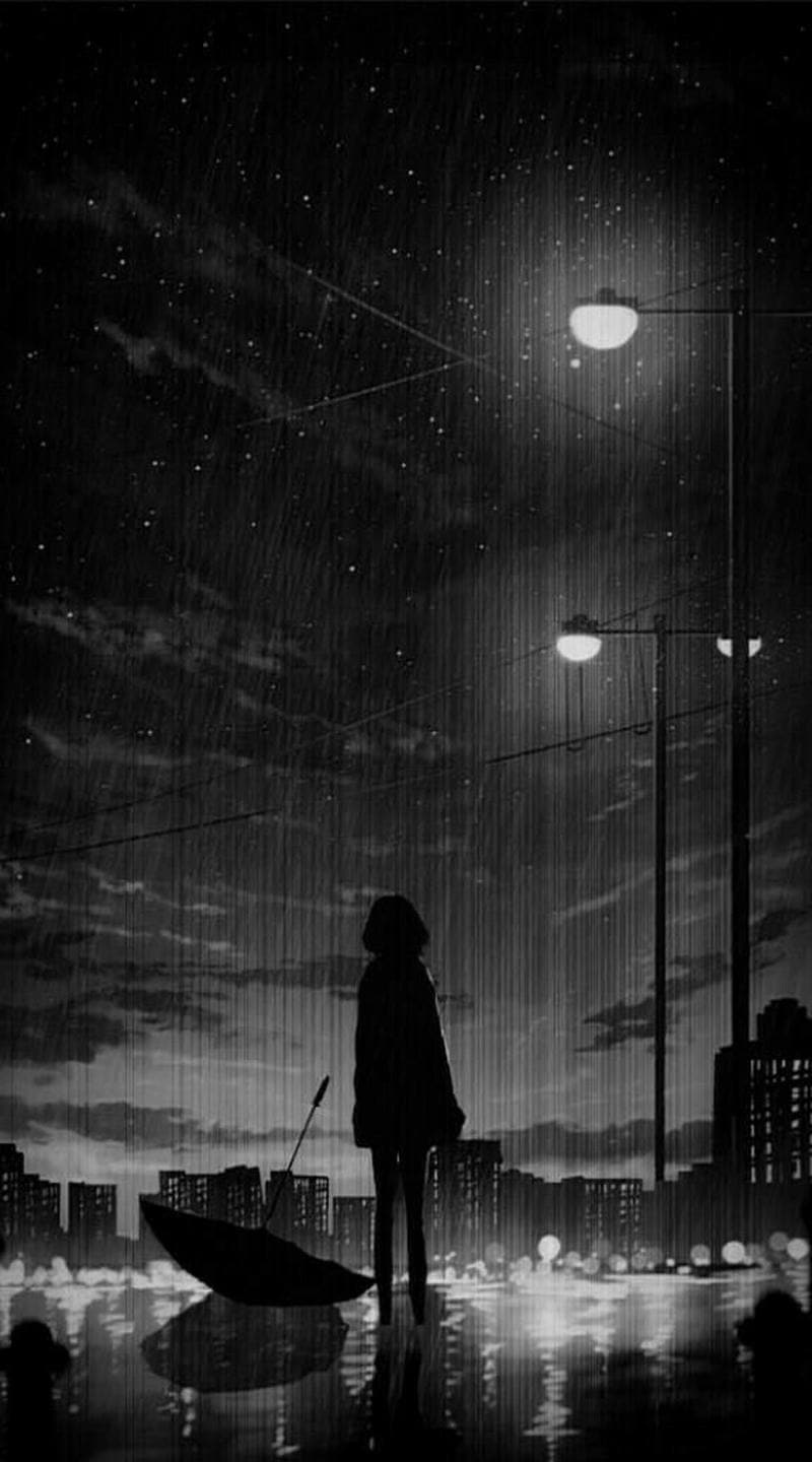 ảnh anime khóc dưới mưa