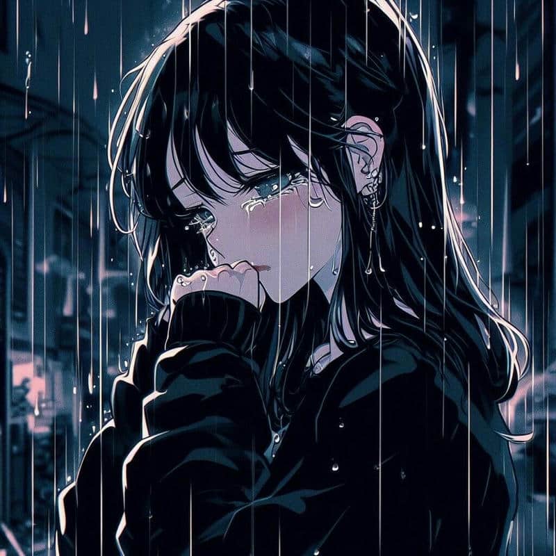 ảnh anime khóc mưa to