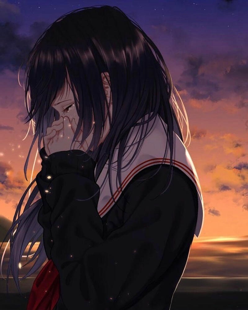 ảnh anime khóc mưa