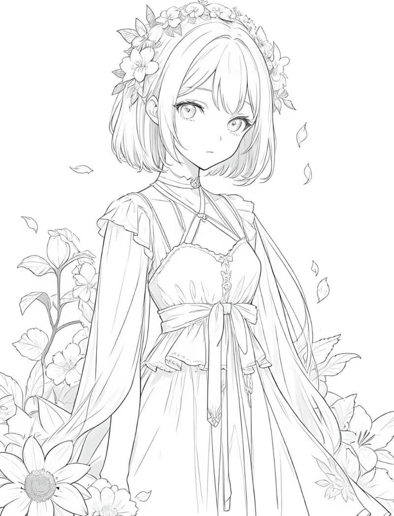 ảnh anime không màu cute