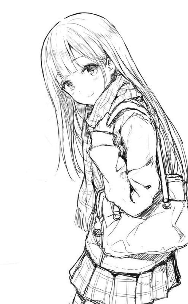 ảnh anime không màu gái đẹp