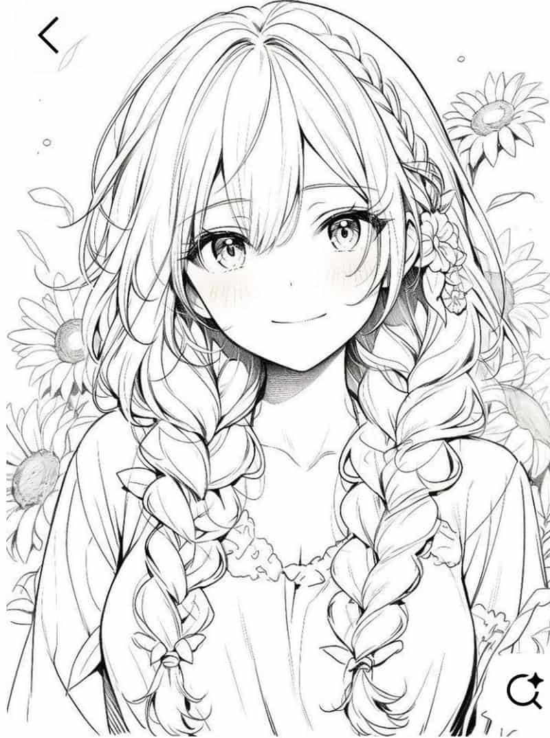 ảnh anime không màu vẽ