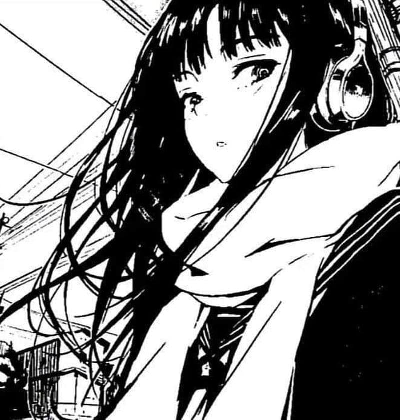 ảnh anime trắng đen cute