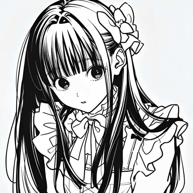 ảnh anime trắng đen dáng iu