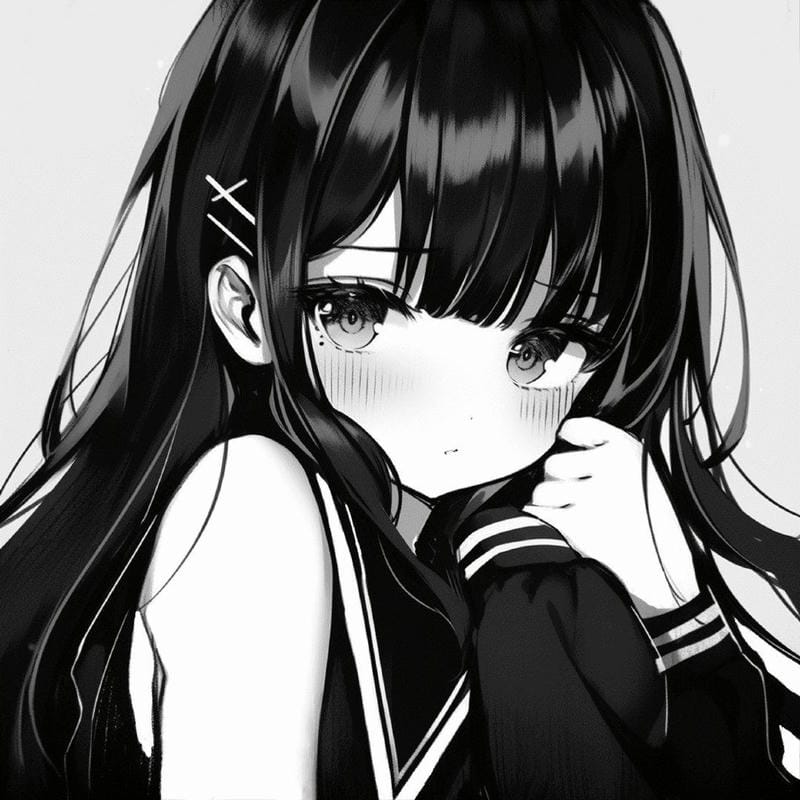 ảnh anime trắng đen đepp