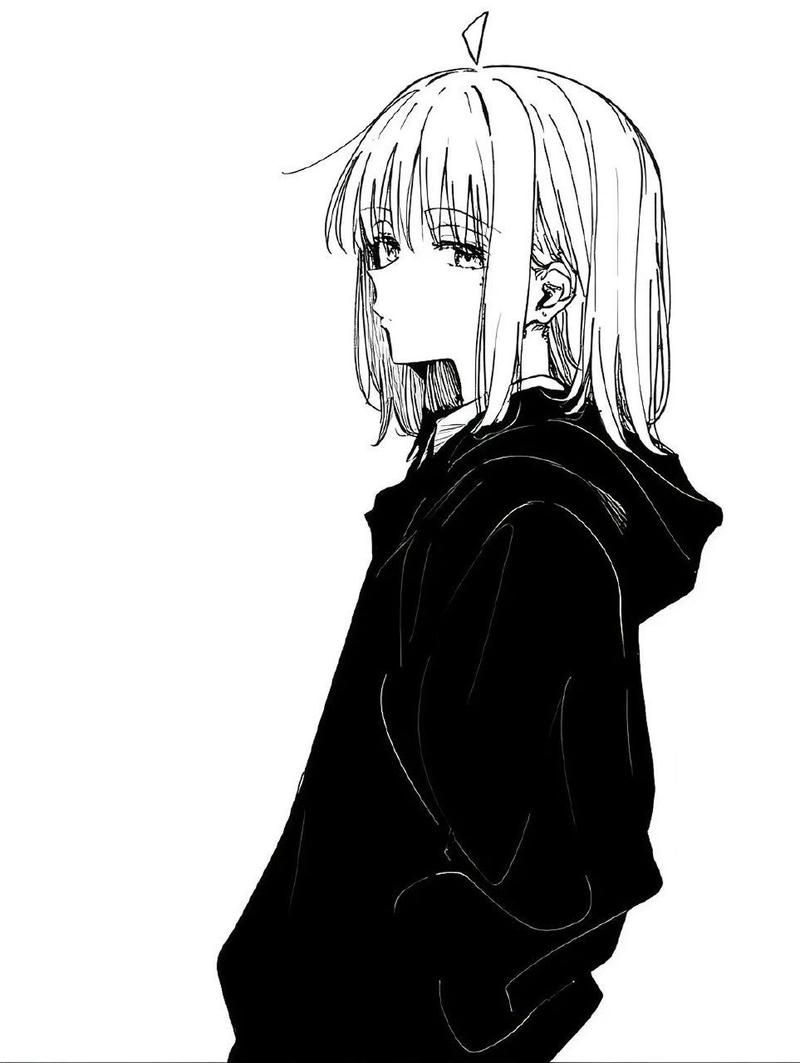 ảnh anime trắng đen gái đẹp