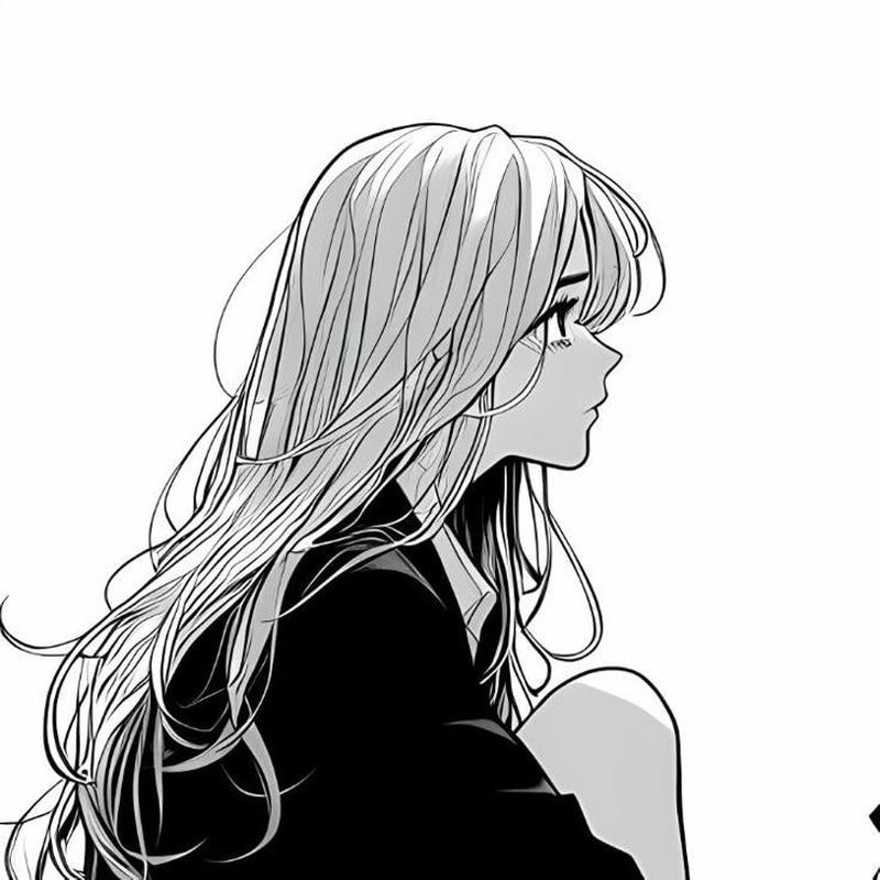 ảnh anime trắng đen gái xinh đẹp
