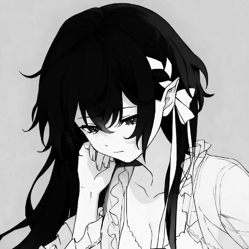 ảnh anime trắng đen gái yêu