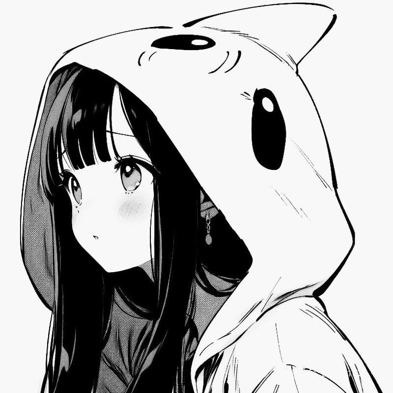 ảnh anime trắng đen iuuu