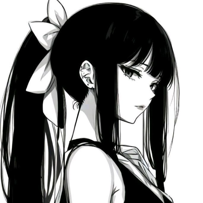 ảnh anime trắng đen sang chảnh