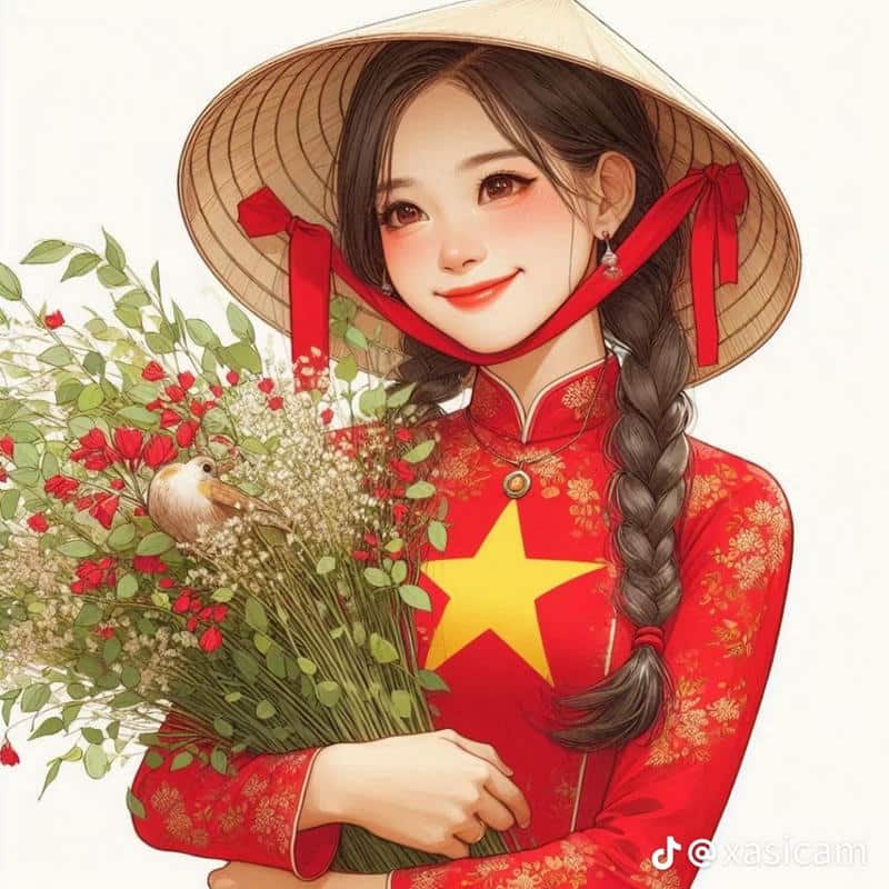 ảnh anime việt nam áo dài