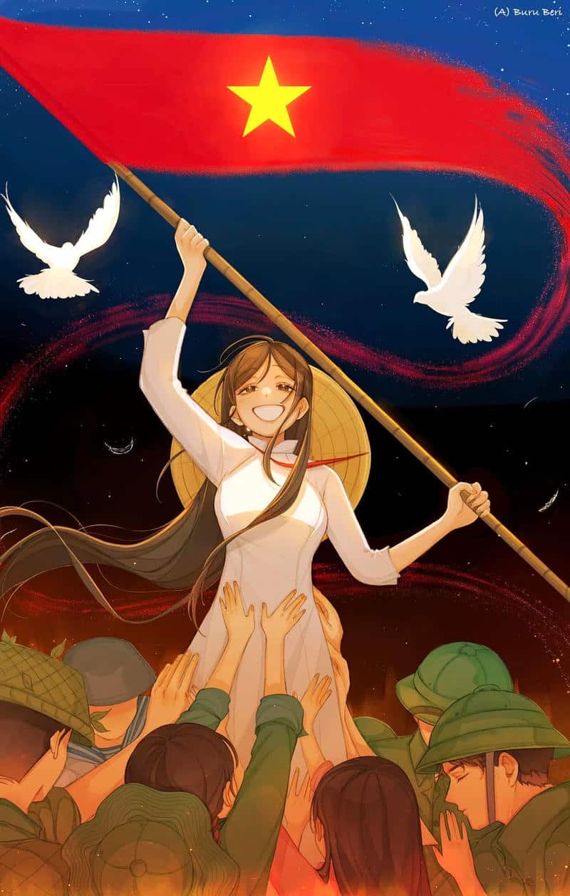 ảnh anime việt nam yêu nước