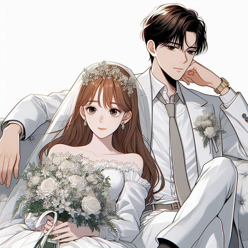 ảnh cô dâu chú rể anime cưới
