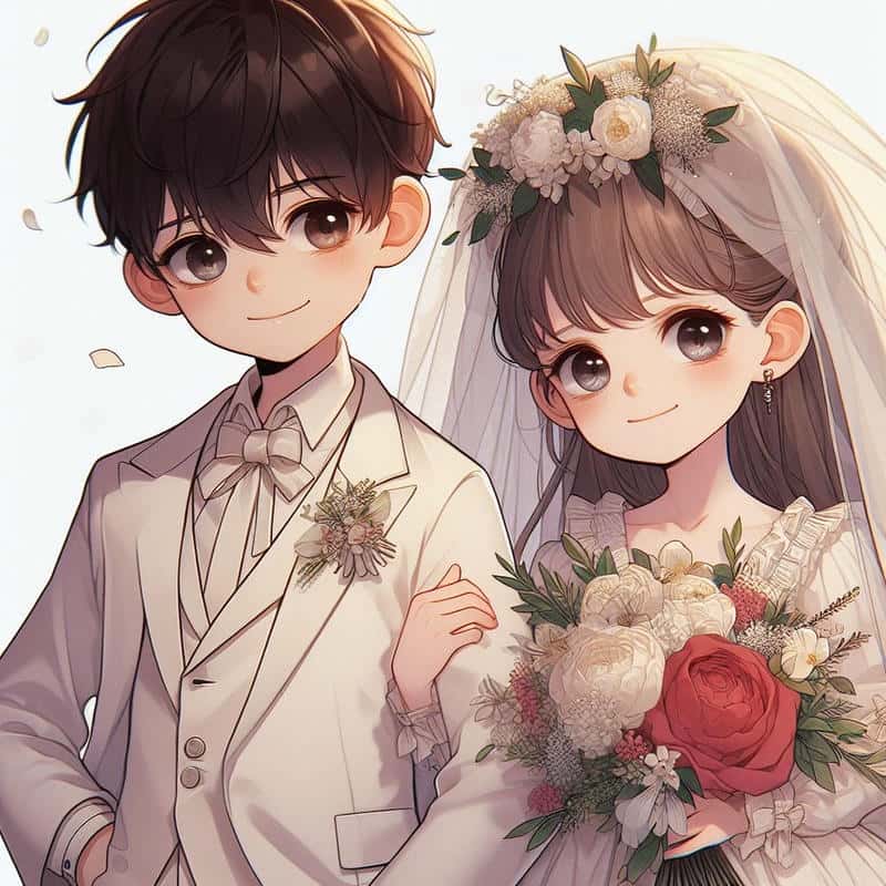 ảnh cưới anime đáng yêi