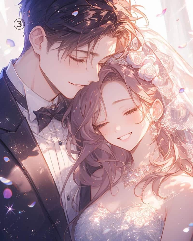 ảnh cưới anime hạnh phúc