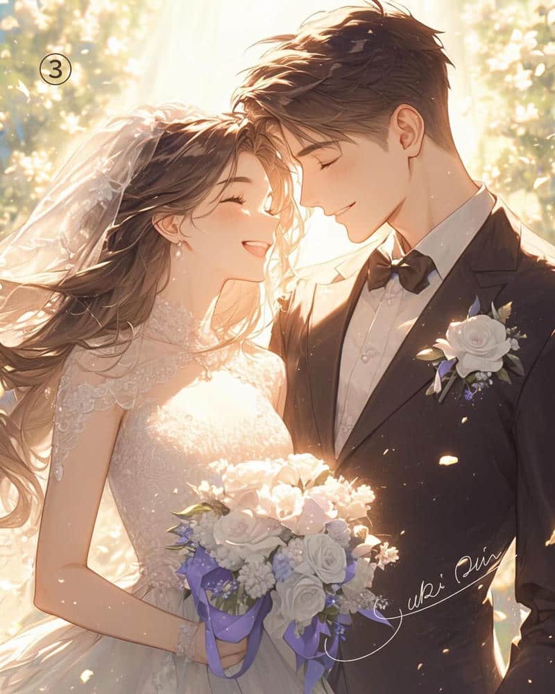 ảnh cưới anime nam nữ