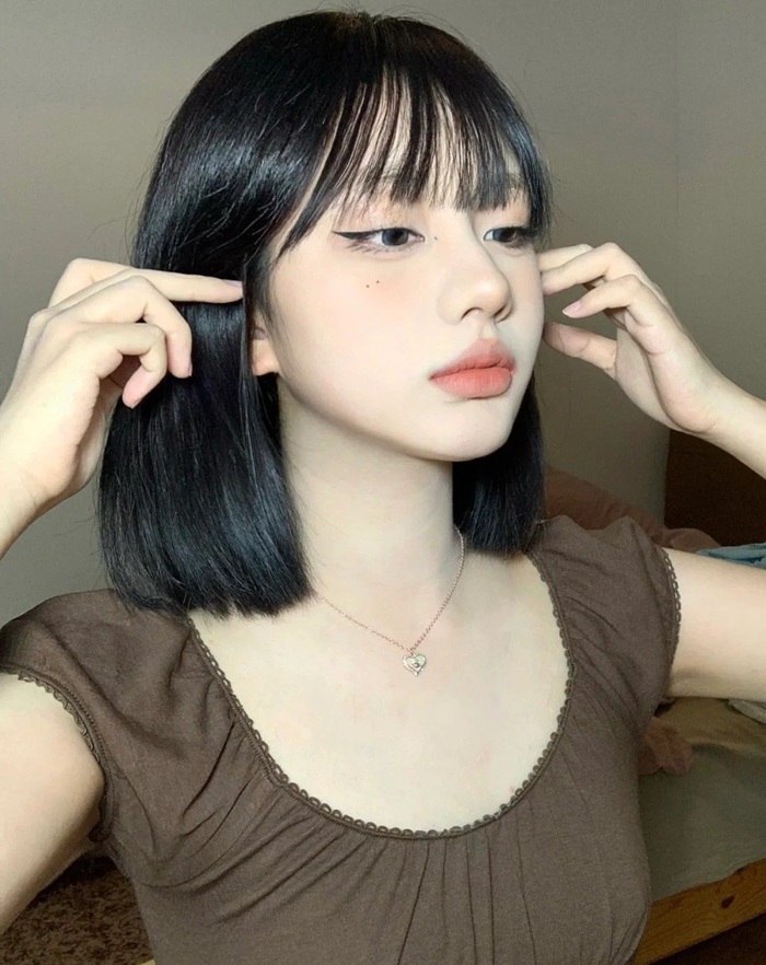 ảnh gái xinh tóc ngang vai 2k3 15