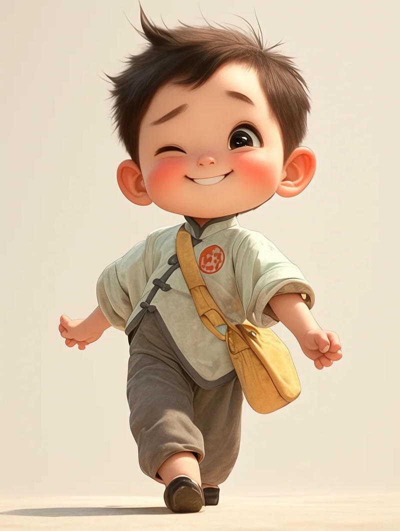 ảnh hoạt hình bé trai tinh nghịch