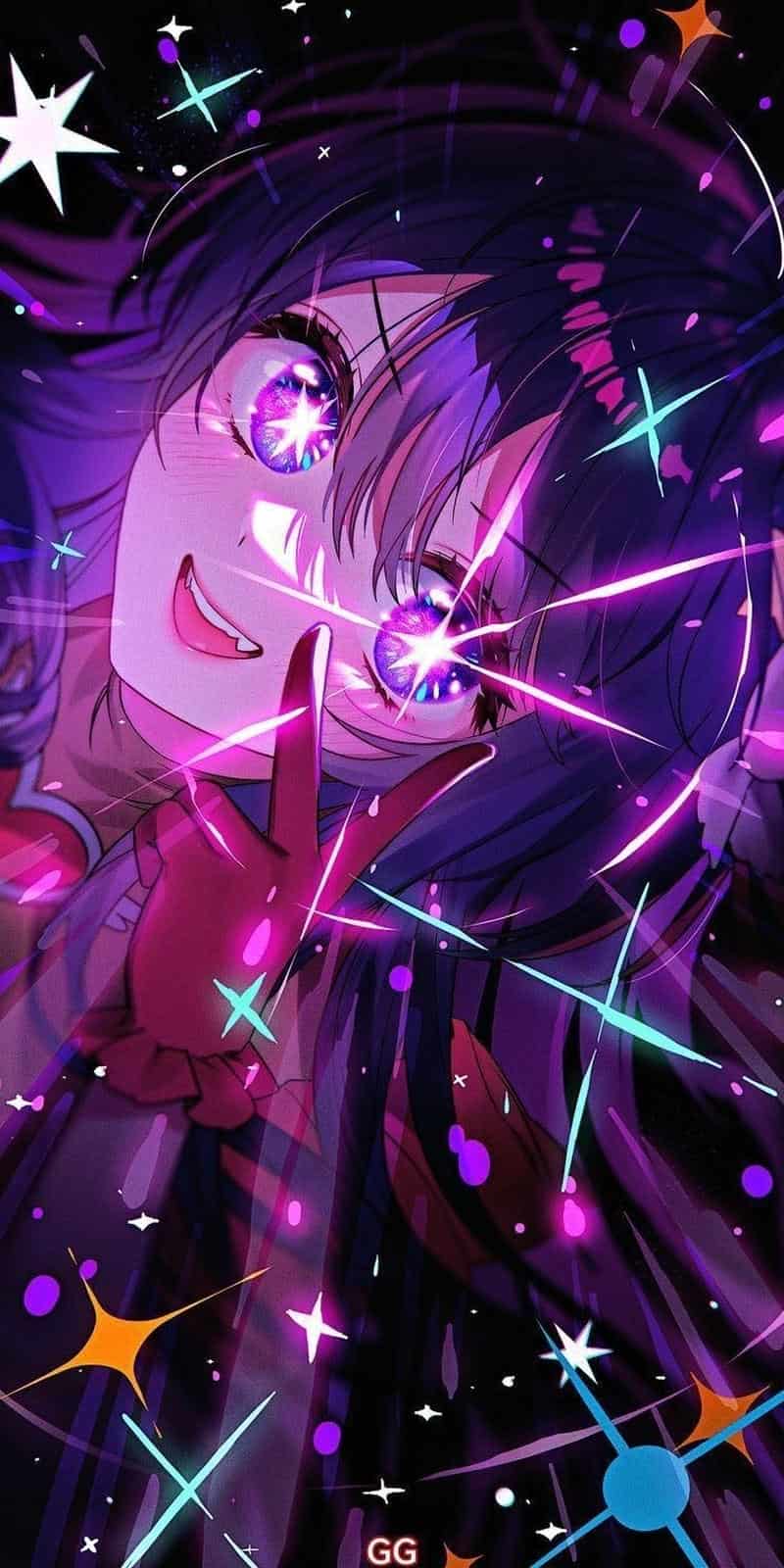ảnh mắt anime tím