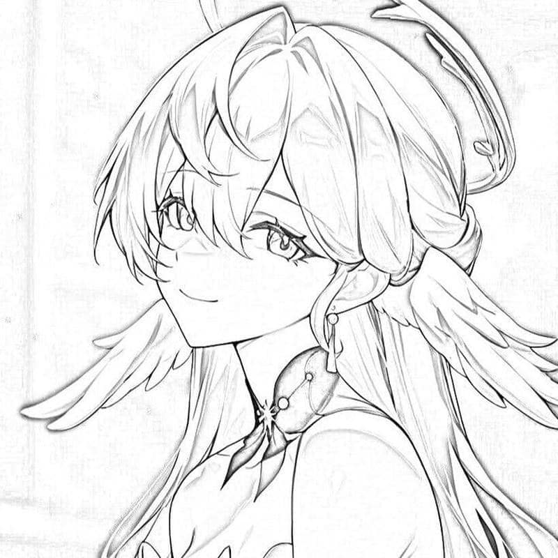 ảnh tô màu anime cute iuu