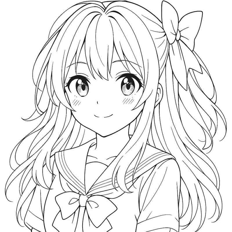 ảnh tô màu anime cute