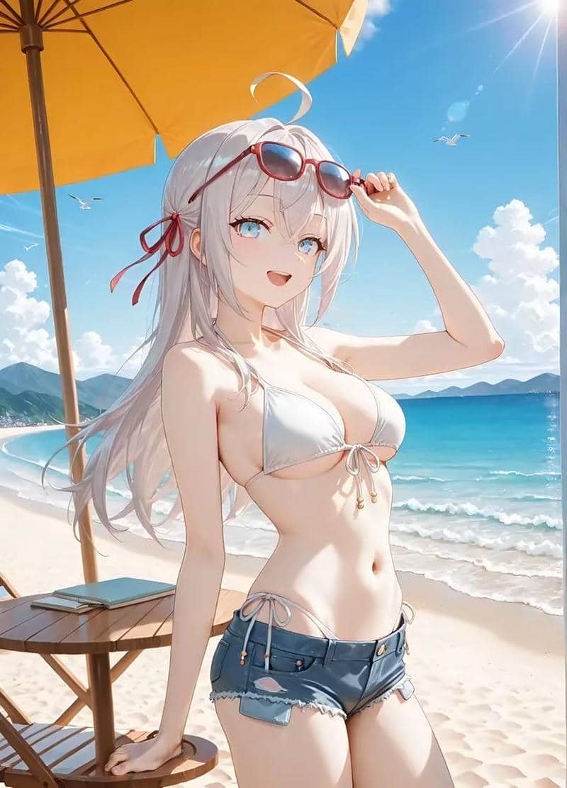 anime nữ mặc bikini yêu