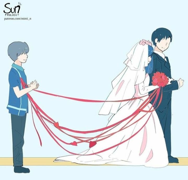 hình ảnh anime buồn về tình yêu sợi đây