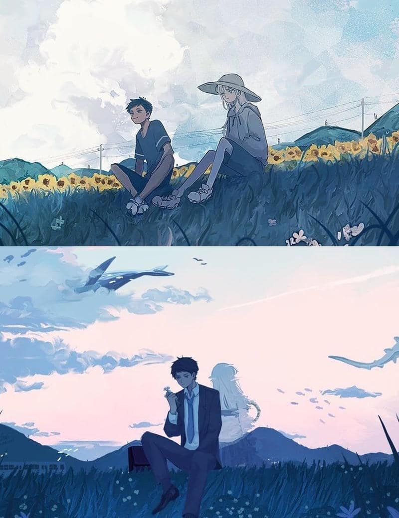 hình ảnh chia tay anime