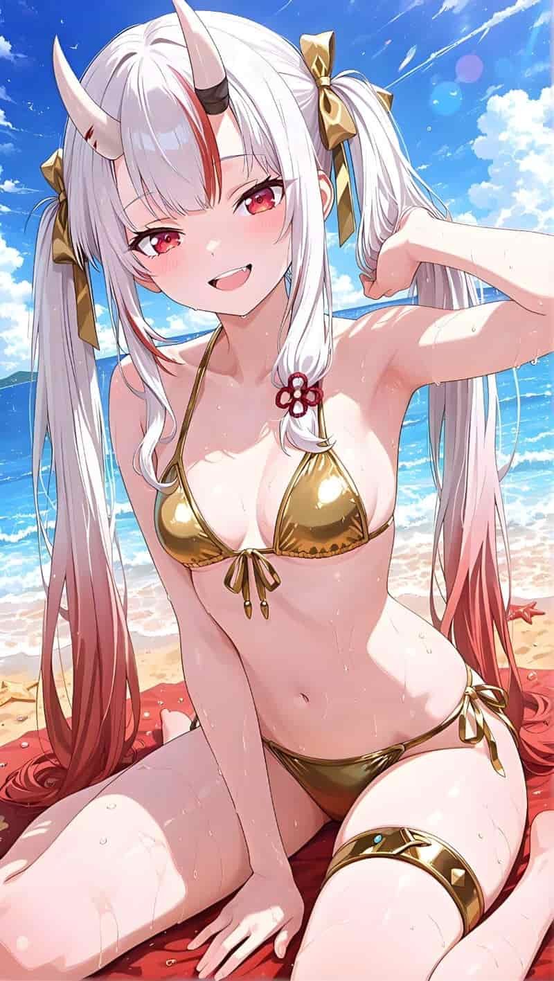 hình vẽ anime nữ mặc bikini