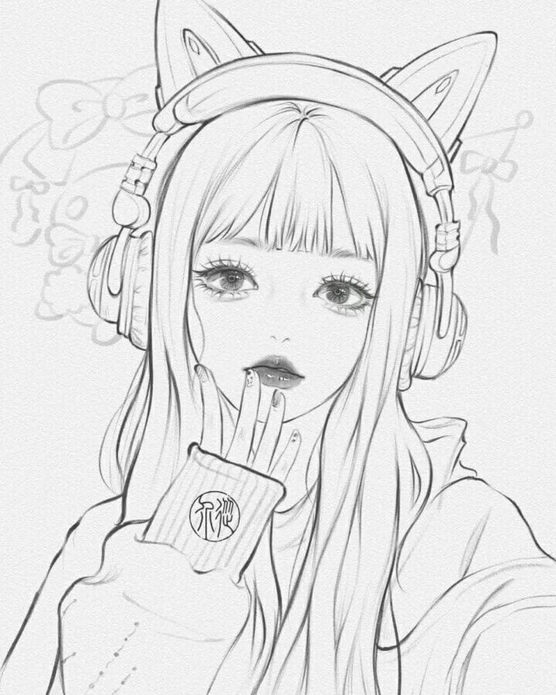 tranh vẽ anime cute