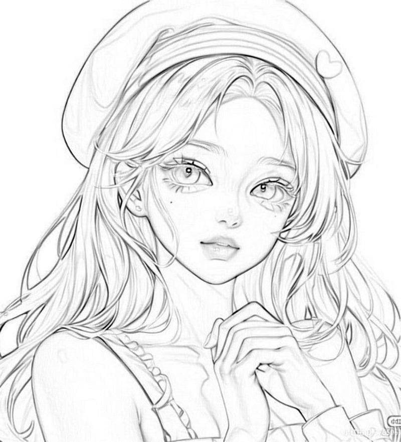 tranh vẽ anime đẹp xinh