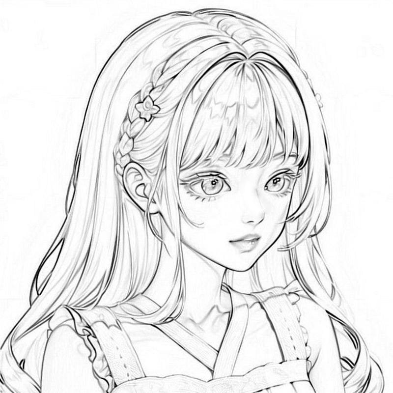 tranh vẽ anime xinh gái