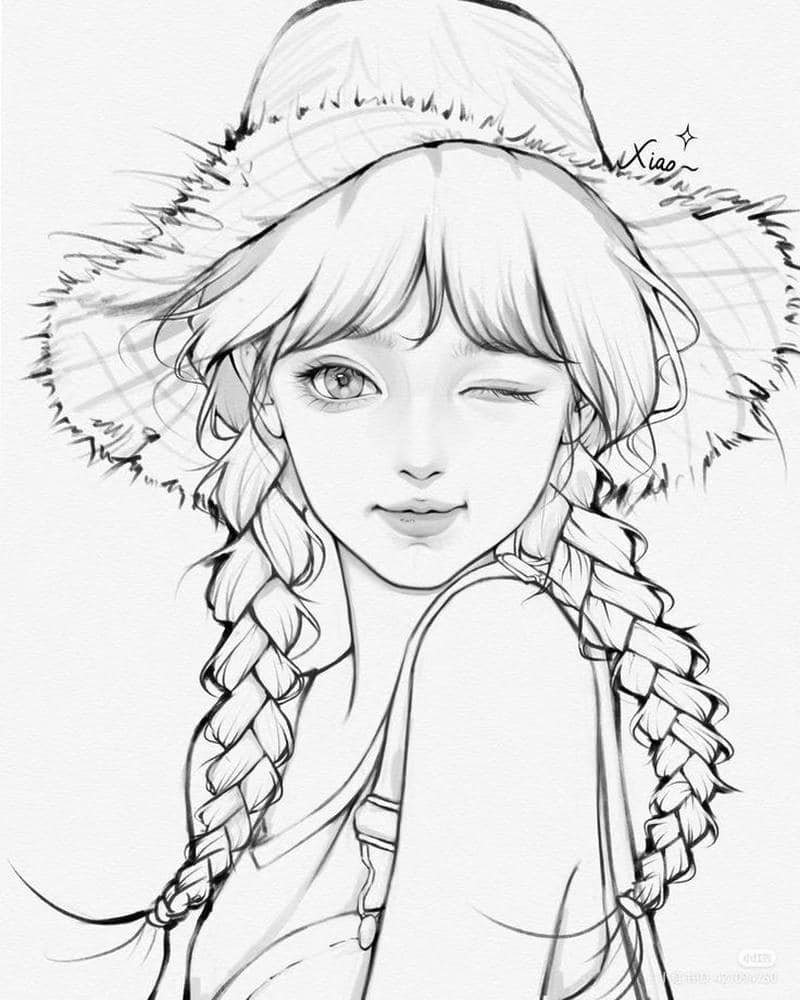 tranh vẽ anime xinh lộng lẫy