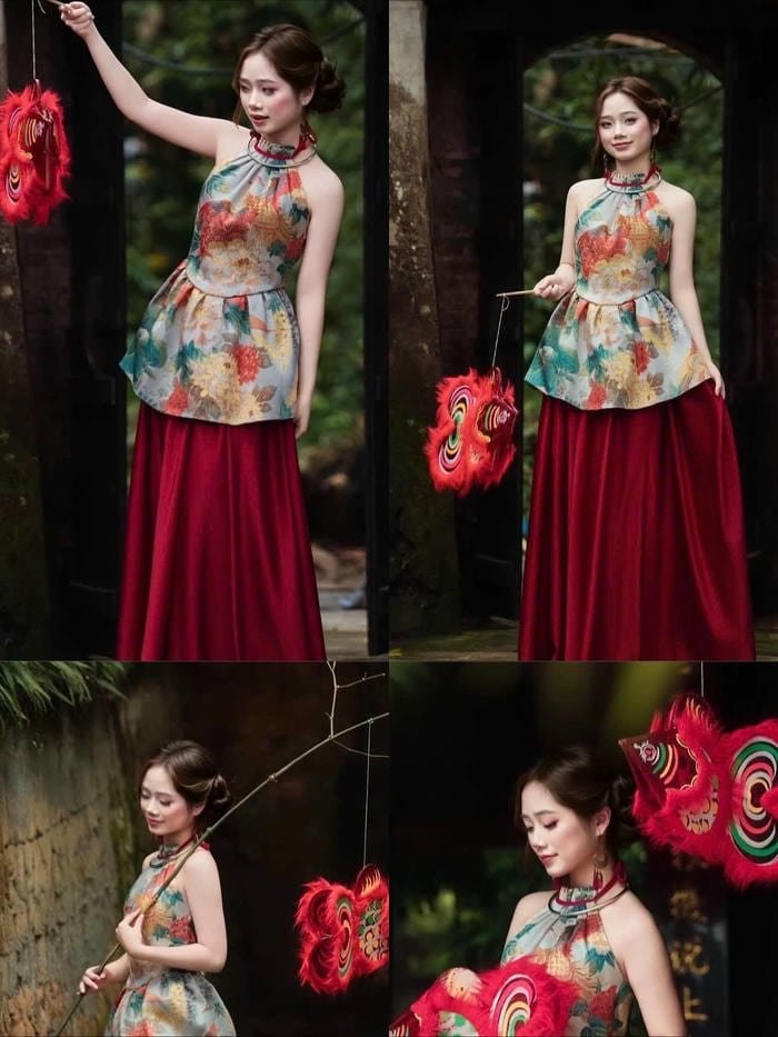 ảnh gái xinh mặc áo yếm đẹp nhất nét